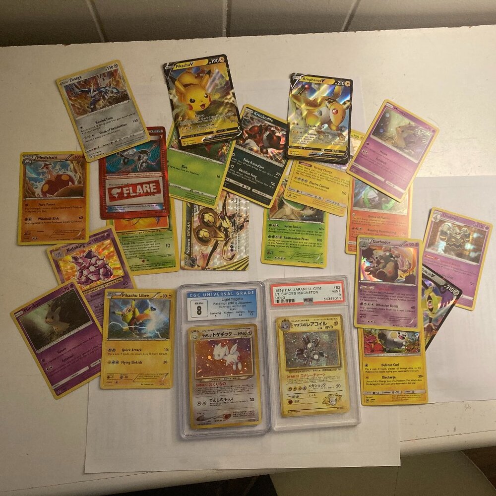 Lt.Surge's Magneton Japanese- PSA 9 Light Togetic Pokemon Japanese -CGC 8 Lot